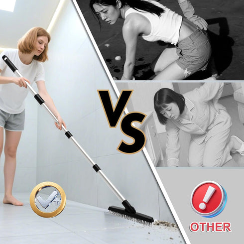 Areas-56 inch BITOPE Grout Brush Cleaner with Adjustable Long Handle Swivel V-Shaped Stiff Bristles Scrubber