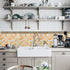 Yoillione 3D Mosaic Tile Sticker - Removable Wallpaper Tile, Yellow PVC Square Decorative Vinyl Tile Decals, 4 Sheets