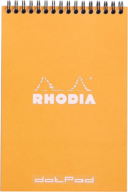Rhodia #16 Dot Pad Notepad, 5.8" x 8.3", Orange Cover