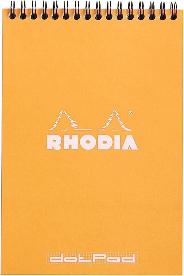 Rhodia #16 Dot Pad Notepad, 5.8" x 8.3", Orange Cover