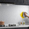 ReWallpaper 15.8inx23ft Stainless Steel Backsplash Wallpaper Peel and Stick Oil Resistant Brushed