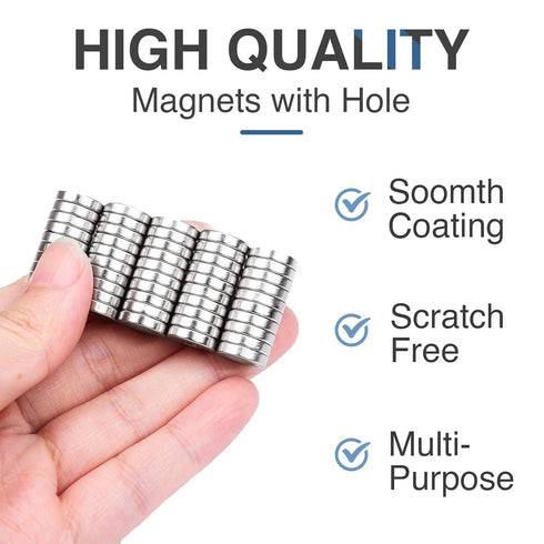 50Pcs Countersunk MIKEDE Strong Magnets with Hole, Heavy Duty Rare Earth Magnet with Mounting Screws, Round Neodymium
