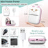 Mini Portable Printer, Inkless Bluetooth Sticker Printer with 8 Rolls Paper, Compatible with iOS + Android (Pink)