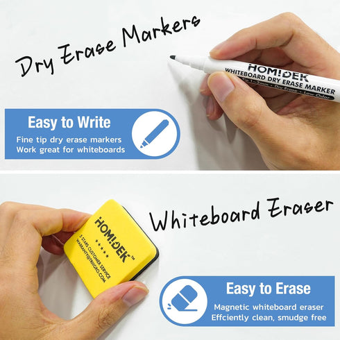 Magnetic Dry Erase Board, 3 Colors Fridge Magnet White Board Sheet with 4 Markers & 1 Eraser, 8.5 x 11 Reusable