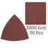 30pcs Mouse Sander Detail Sandpaper, 3000 Grit, Triangle Hook and Loop Assorted Sheets for Wood Polishing