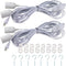 Rextin 2 packs double E26/E27 LED Light socket 13FT extension cord with