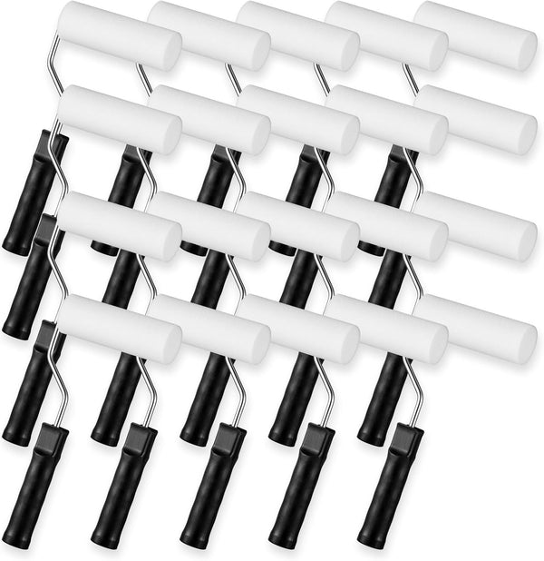 Yeaqee 20 Pcs Paint Roller Set - 4'' Foam Paint Roller with Frame and High Density Cover for Home Painting and DIY
