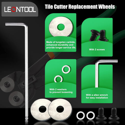 Mosaic Tile Cutter Replacement Wheel Tungsten Carbide Cutter Scoring Wheel Accessories Parts Cutting Wheel With Washers Screw Hex Wrench For Wheeled Tile Nippers Mosaic Tools