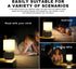10.4 Inch Modern Small Table Lamp with Grey Metal Base and Linen Shade, Nightstand Light for Bedroom, Living Room