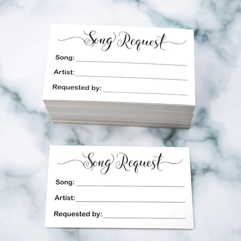 RXBC2011 100 Song Request Cards for Wedding Reception, Prom Dance Party, Band DJ Karaoke