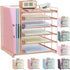 gianotter Desk Organizers and Accessories, 6-Tier Paper Organizer with Magazine Rack, File Organizer for Office Desk