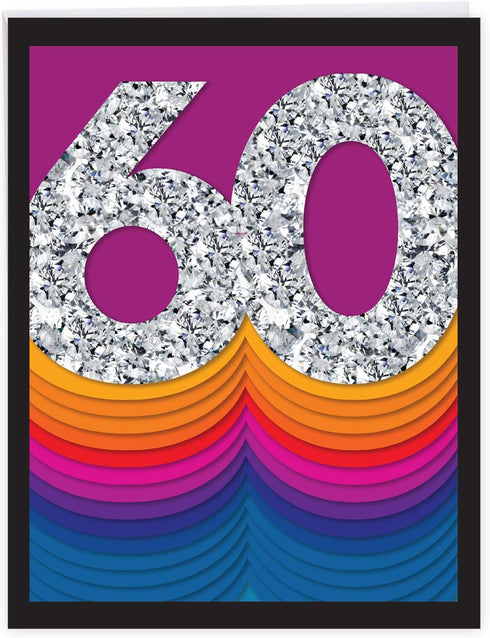 The Best Card Company - Big 60th Milestone Anniversary Notecard, 8.5 x 11, 60 Years of Marriage (J6110DMAG)