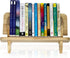 Generic (1, Couch-Style Desktop Bookshelf Organizer - Natural Wood Desk Top Bookshelf for Books, CDs, Magazines