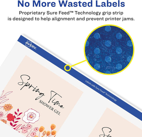 Avery Durable Waterproof Square Labels, 3" x 3", 30 Total, Oil and Tear-Resistant, Laser/Pigment-Based