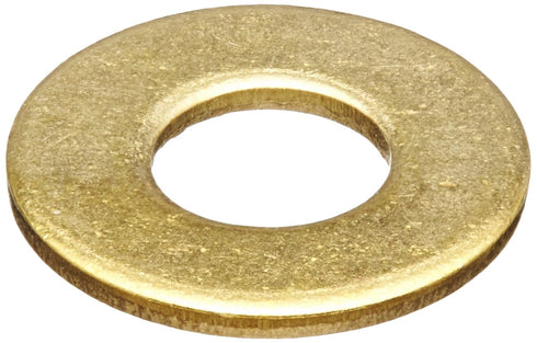 Small Parts Brass Flat Washer, Plain Finish, DIN 125, M3 Screw Size, Pack of 100