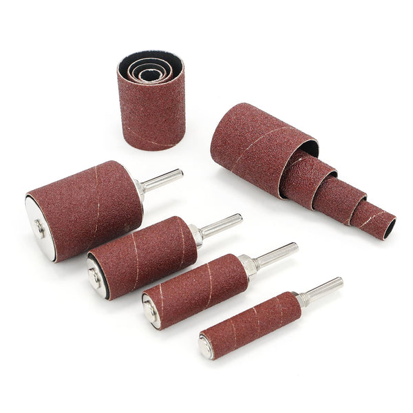 2” Long Sanding Drums and Sleeves Set with 1/4” Shank for Drill, Sanding Drum Kit for Wood and Metal
