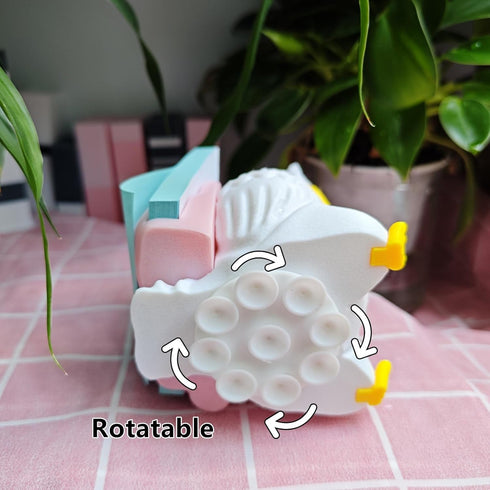 Owl Sticky Note Dispenser – Cute Rotating Animal Pop-up Note Holder with Pen Holder for Desk Home Office, 3x3 in