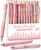 FourCandies 12Pack Pastel Gel Ink Pen Set, 0.5mm Fine Point Retractable with 11 Black Ink Pens & 1 Highlighter