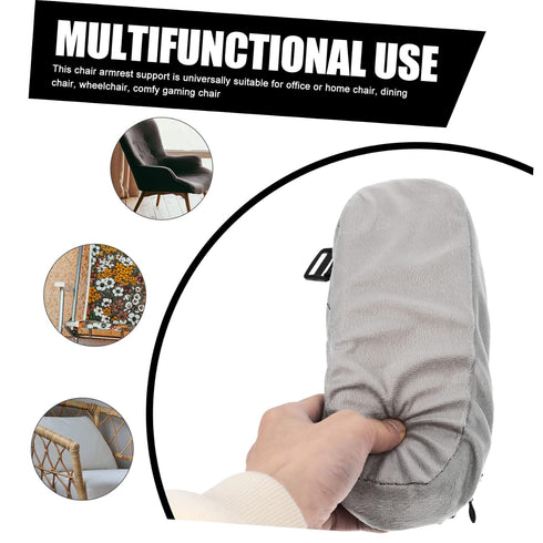Elbow Memory Foam Armrest Pads Wear-resistant Non-slip Cushion Covers for Office Chairs Gaming Chairs Wheelchairs Gray