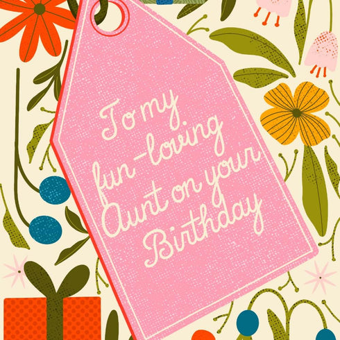 Prime Greetings Birthday Card for Aunt, Eco-Friendly Thick Card Stock with Premium Envelope 5in x 7.75in, Made in