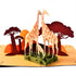 CUTE POPUP Family Reunion 3D Greeting Card with Giraffes on Safari Design for Family, Friends