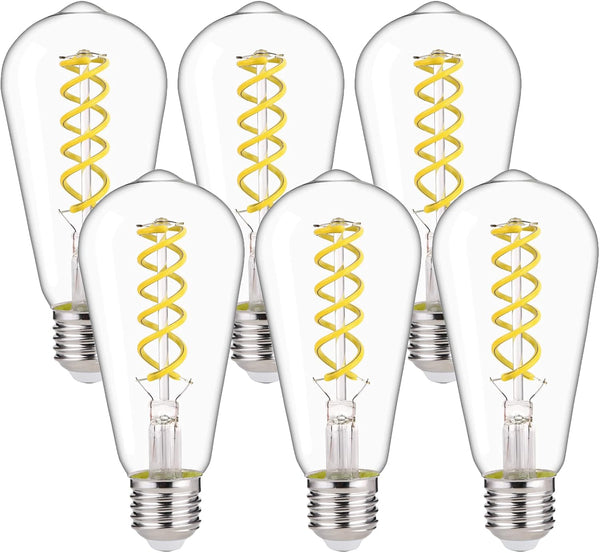 Dimmable Vintage LED Edison Bulbs, 6W Equivalent 60W, 600lm Daylight 5000K ST58 Antique E26 Clear Glass
