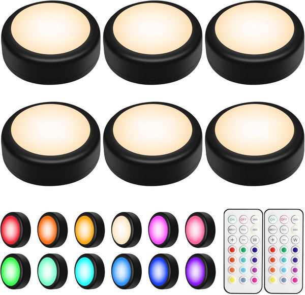 BLS LED Puck Lights with Remote Control, Wireless Under Cabinet & Closet