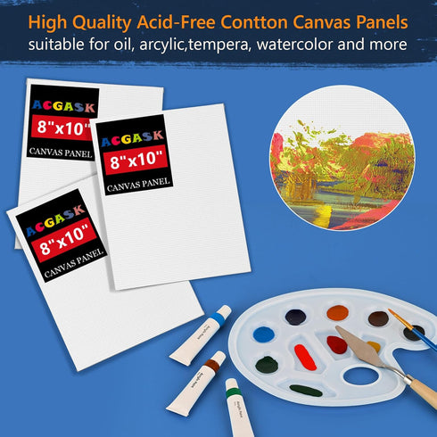 Painting Kits for Adults, 30 Pcs Acrylic Paint Canvas Easel Set with Wood Easel, Paints, Brushes, Palettes for Beginners