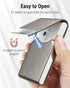 MaxGear Business Card Holder, PU Leather & Stainless Steel Case for Men or Women, RFID Blocking, Gray