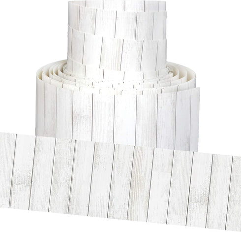 Youngever 52.5 ft Bulletin Board Borders, White Wood Design for Classroom Decoration