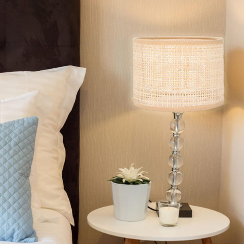 E27 E14 Rattan Lamp Shade Vintage Woven Basket Chandelier Hanging Table Floor Light Cover