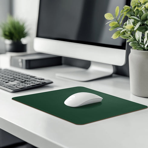PU Leather Mouse Pad with Stitched Edge - Micro-Fiber Base Non-Slip Waterproof - 8x11 Inch (Army Green)
