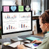 Yocoolfun Mount,18" Black Monitor Memo Board Top Monitor Sticky Note Holder,Sticky Boards,Message Board for Computer