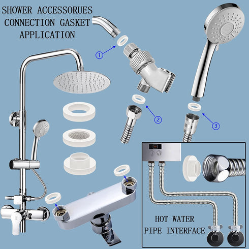135 PCS Plumbing Rubber Washers Assorted Kit with Flat Silicone Gasket Set for Faucet Shower Head Garden Hose Seals