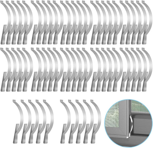 60 Pieces Window Screen Tension Spring Corner Mount Flat Window Spring Clips, Stainless Steel to Prevent Shaking