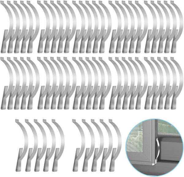 60 Pieces Window Screen Tension Spring Corner Mount Flat Window Spring Clips, Stainless Steel to Prevent Shaking