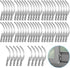 60 Pieces Window Screen Tension Spring Corner Mount Flat Window Spring Clips, Stainless Steel to Prevent Shaking