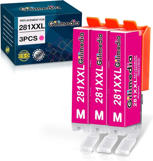 GILIMEDIA Compatible 281XXL Magenta Ink Cartridges Replacement for Canon 280, 281 Magenta for TR8620, TR8620a, TR8520,