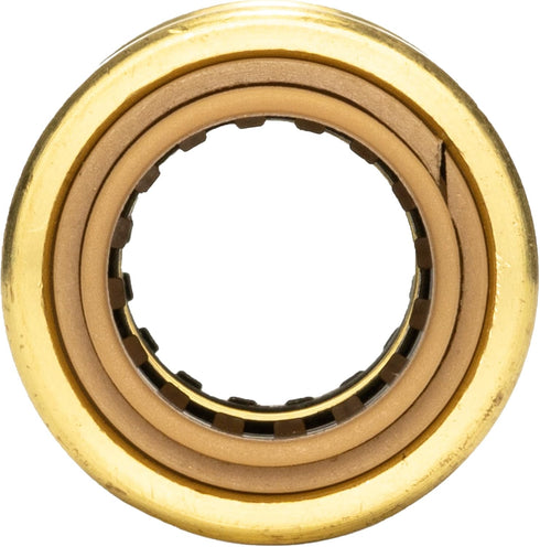 QuickFitting 1/2 Inch Push to Connect Coupling, Patented Design for Superior Sealing, 5-Pack Brass Fittings