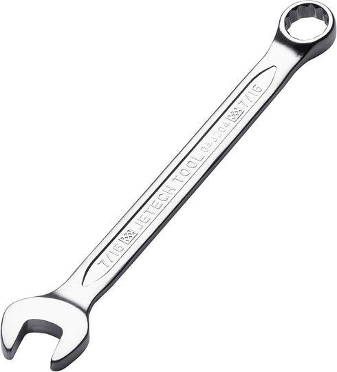 Jetech 7/16 Inch Combination Wrench, Industrial Grade Cr-V Steel Spanners with Precise 12 Point Opening