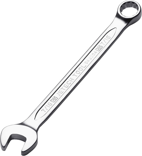 Jetech 7/16 Inch Combination Wrench, Industrial Grade Cr-V Steel Spanners with Precise 12 Point Opening
