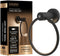 Enbrighten Towel Ring, Motion Sensing Night Light, Battery Operated Hand Towel Holder for Bathroom Kitchen, Matte Black