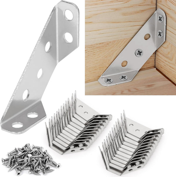 2026 Upgraded Universal Stainless Steel Furniture Corner Connector with Screws Angle Fasten