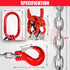 6600LBS Double Leg Chain Sling with Hooks, 5Ft 5/16" G80 Alloy Steel 2 Leg Chain Sling