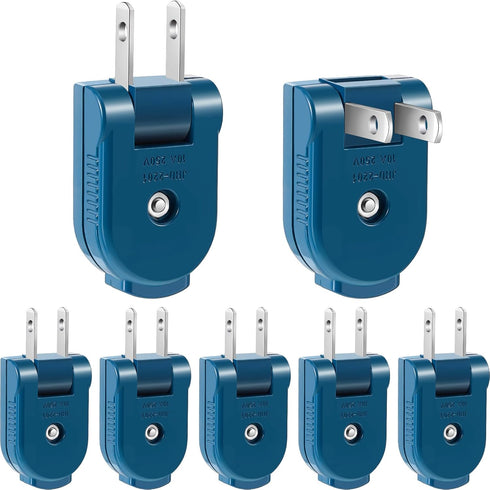 7 Piece Replacement Plug Extension Cord Plug - 2 Prong, 125V 15A Electric Plug for Small Appliances