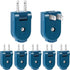 7 Piece Replacement Plug Extension Cord Plug - 2 Prong, 125V 15A Electric Plug for Small Appliances