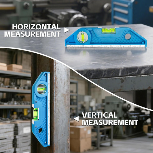 WBE 4-Piece Set, 9 Inch 0/90 4 Pack) Torpedo Level Magnetic Level, with Bubbles, Large Viewing Window, V-Groove