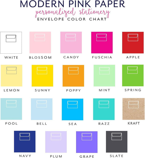 Personalized Camp Stationery for Girls, Personalized FLAT Stationery for Girls, Cute Stationary for Kids Thank You