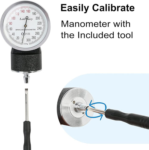 LotFancy Aneroid Sphygmomanometer, Large Adult Cuff (13" to 20"), Professional Manual Blood Pressure Monitor
