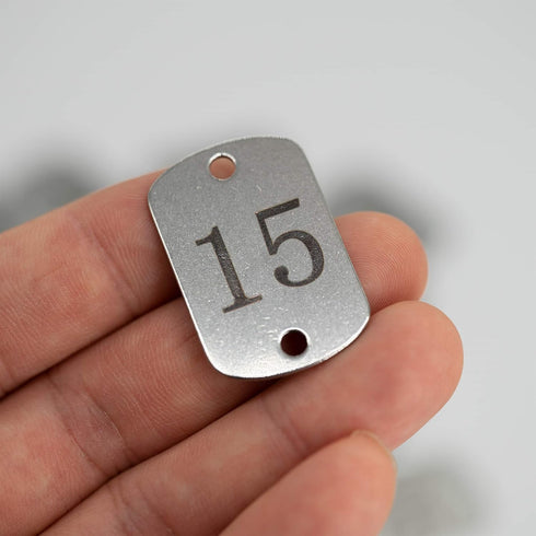 StayMax Stainless Steel Numbered Key Tags with Two Holes (26-50)
